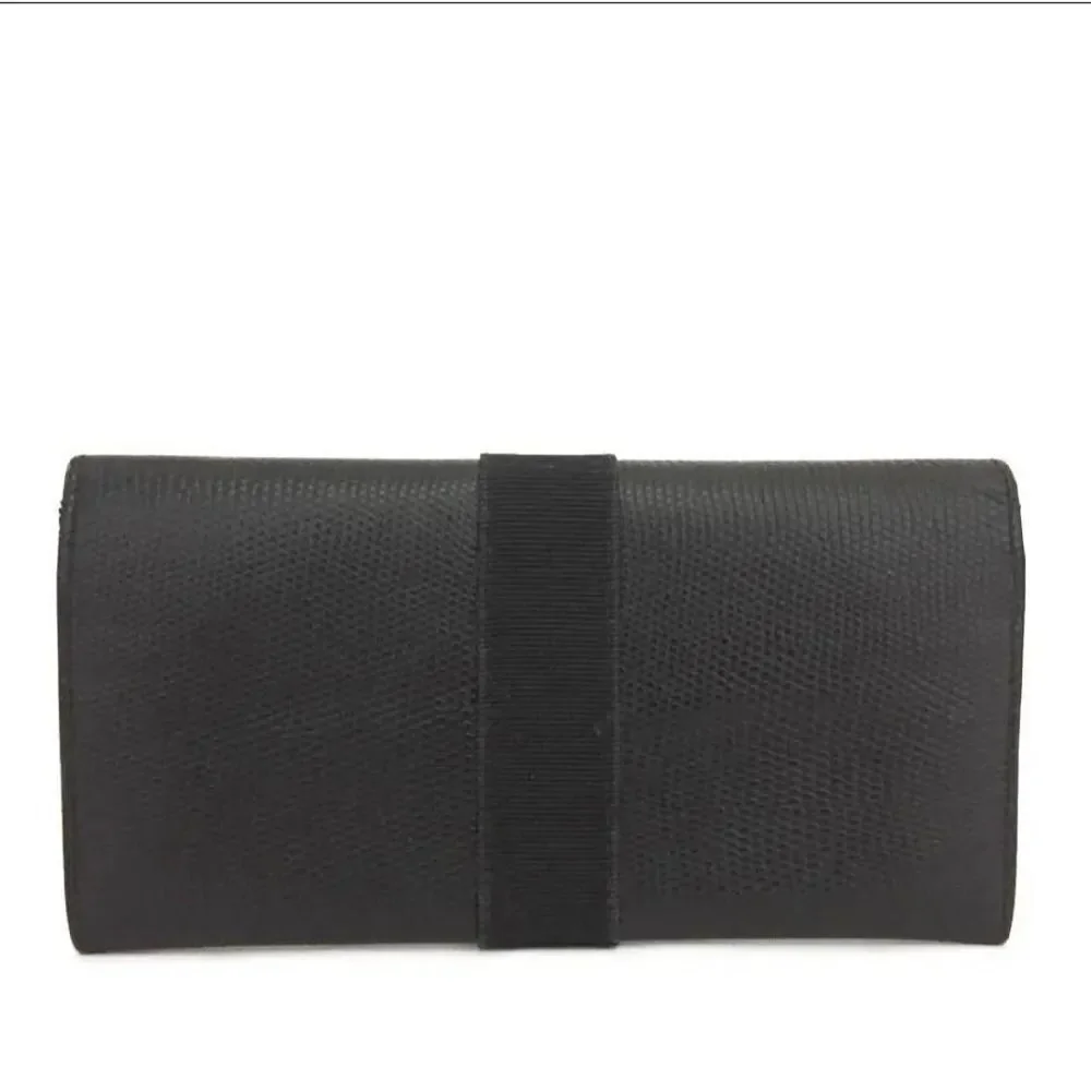 Salvatore Ferragamo Vara Black Leather Long Bifold Wallet/1A5349